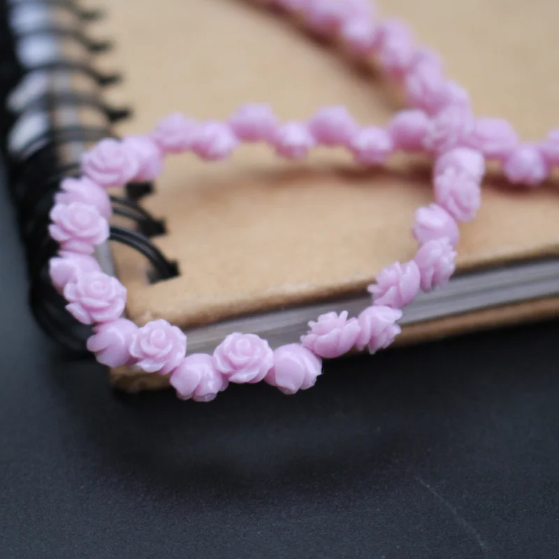 50pcs/Lot 6mm Artificial Coral Beads Cabochon Camelia Flower Shape Multi-Color Fashion Beads for Jewelry Making DIY Accessories