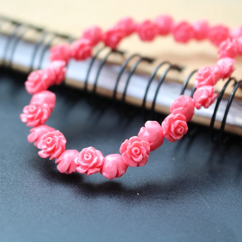 50pcs/Lot 6mm Artificial Coral Beads Cabochon Camelia Flower Shape Multi-Color Fashion Beads for Jewelry Making DIY Accessories