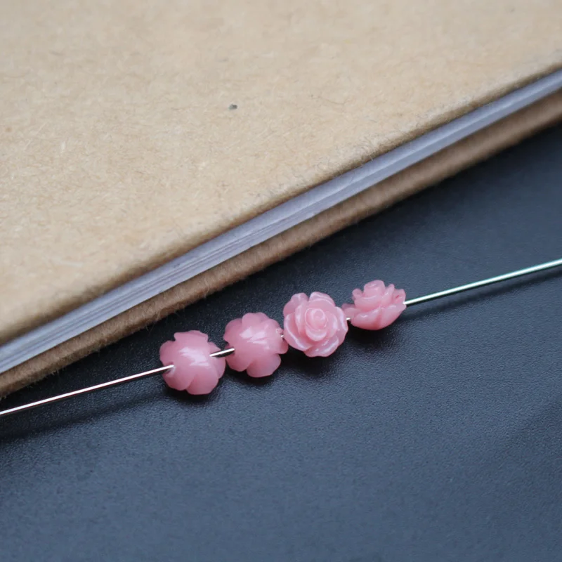 50pcs/Lot 6mm Artificial Coral Beads Cabochon Camelia Flower Shape Multi-Color Fashion Beads for Jewelry Making DIY Accessories