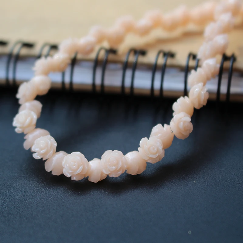 50pcs/Lot 6mm Artificial Coral Beads Cabochon Camelia Flower Shape Multi-Color Fashion Beads for Jewelry Making DIY Accessories