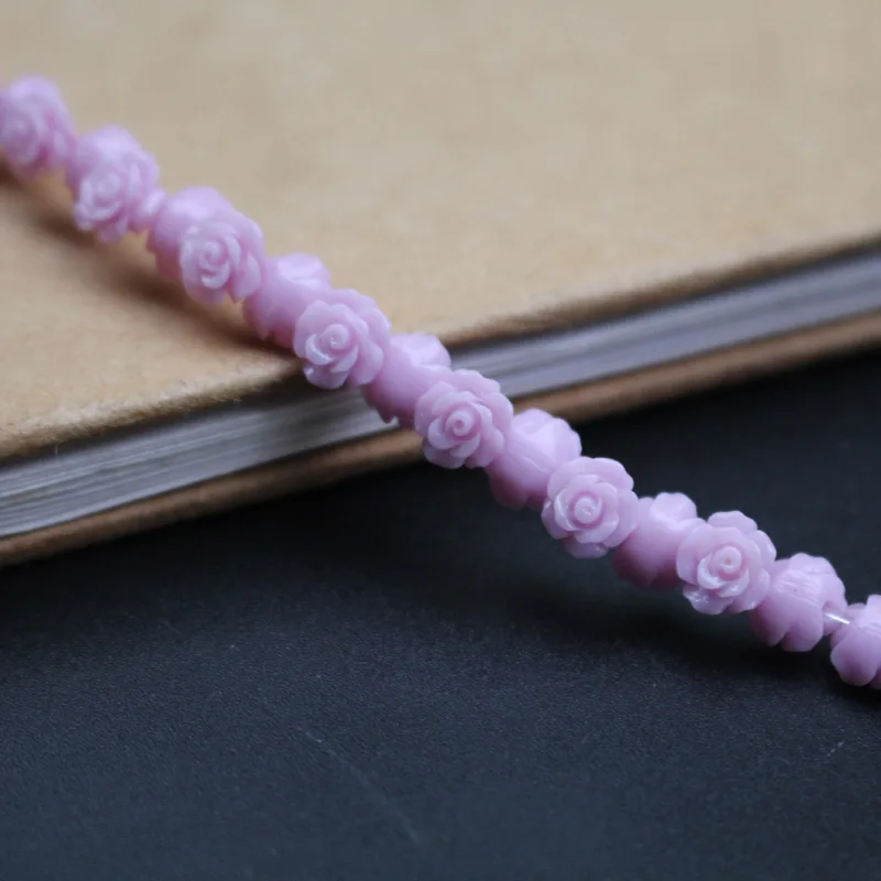 50pcs/Lot 6mm Artificial Coral Beads Cabochon Camelia Flower Shape Multi-Color Fashion Beads for Jewelry Making DIY Accessories