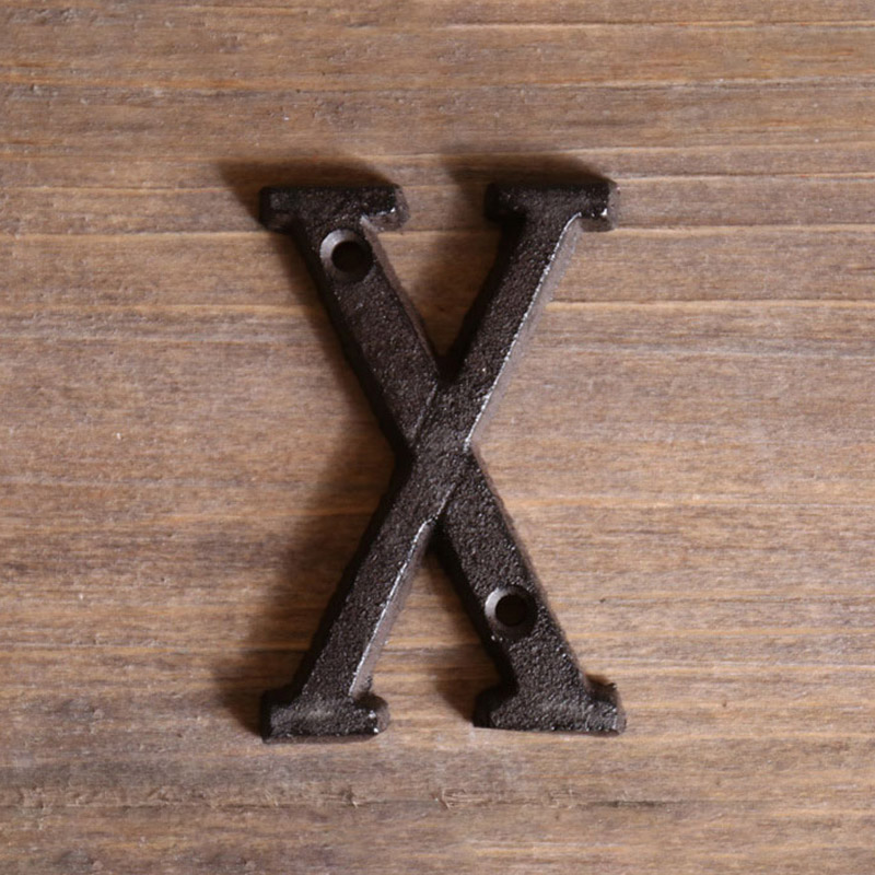 Metal Letters Numbers Cast Iron Decoration House Sign Doorplate DIY Cafe Wall CLH@8