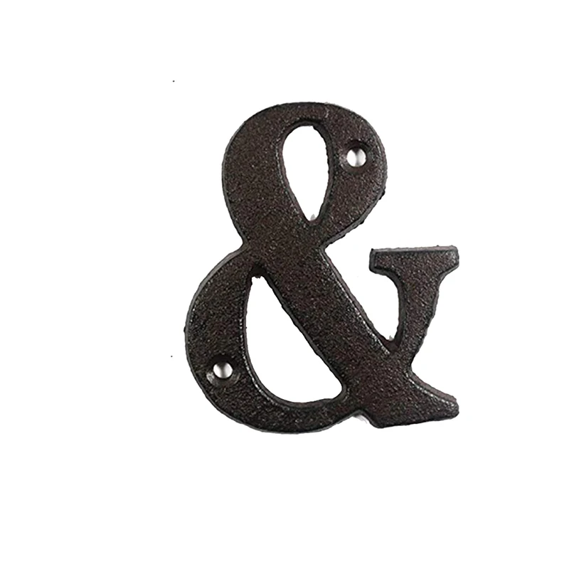 Metal Letters Numbers Cast Iron Decoration House Sign Doorplate DIY Cafe Wall CLH@8