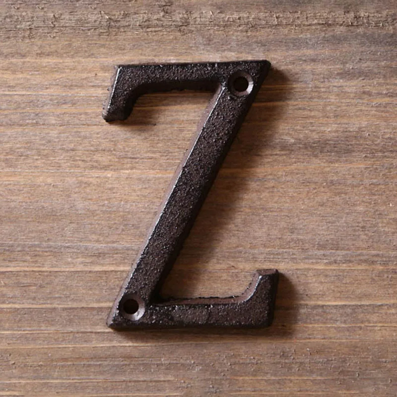 Metal Letters Numbers Cast Iron Decoration House Sign Doorplate DIY Cafe Wall CLH@8