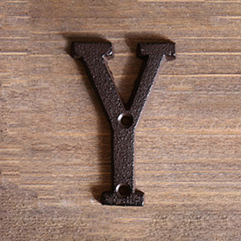Metal Letters Numbers Cast Iron Decoration House Sign Doorplate DIY Cafe Wall CLH@8