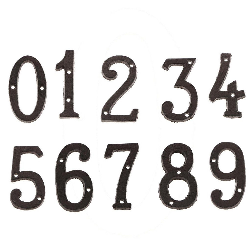 Metal Letters Numbers Cast Iron Decoration House Sign Doorplate DIY Cafe Wall CLH@8
