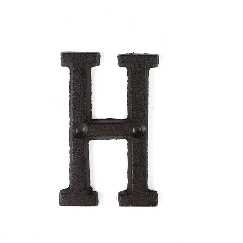 Metal Letters Numbers Cast Iron Decoration House Sign Doorplate DIY Cafe Wall CLH@8