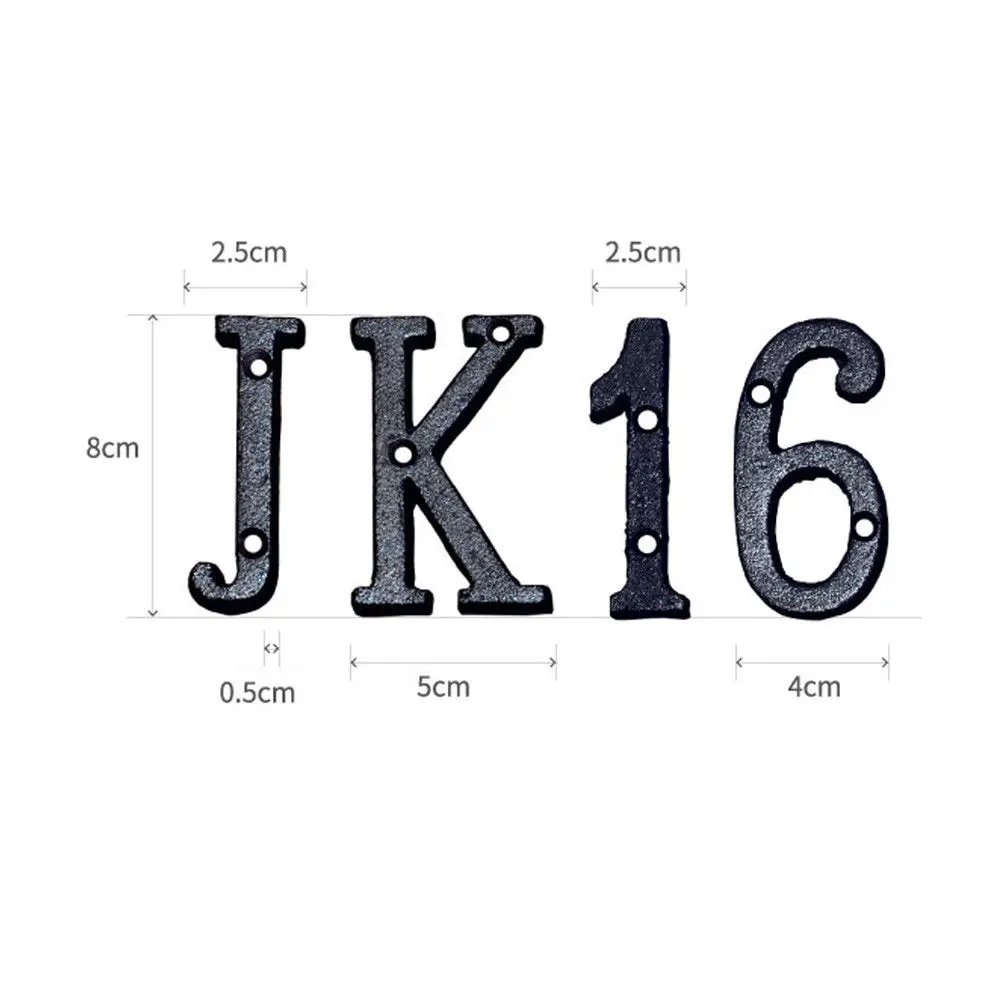 Metal Letters Numbers Cast Iron Decoration House Sign Doorplate DIY Cafe Wall CLH@8