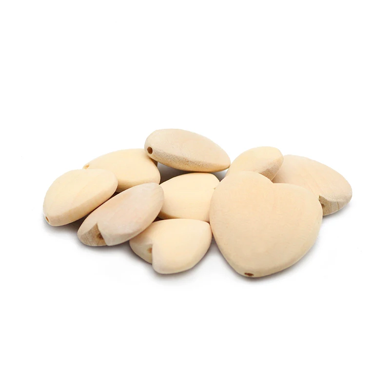 20/22/30mm Peach heart Wood Ecofriendly Wooden Charm Loose Beads For Jewelry Making DIY Bracelets Necklace Pendant Accessories