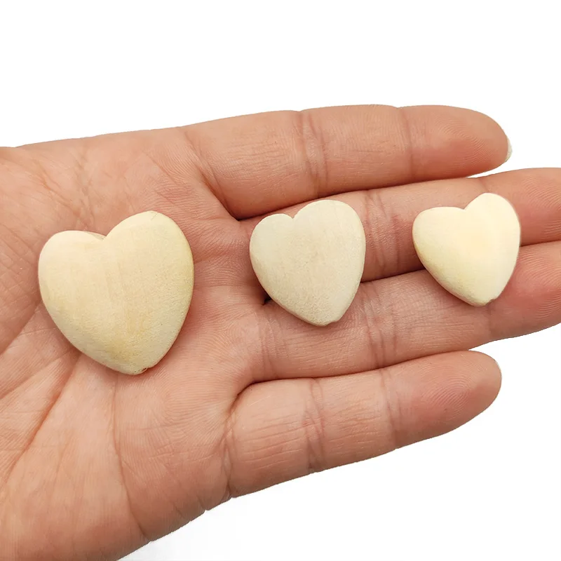 20/22/30mm Peach heart Wood Ecofriendly Wooden Charm Loose Beads For Jewelry Making DIY Bracelets Necklace Pendant Accessories