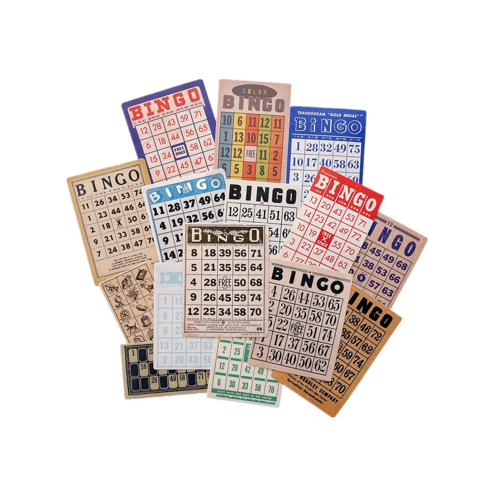 15Pcs/Pack Vintage European BIngo Card Sticker DIY Craft Scrapbooking Album Junk Journal Planner Decorative Stickers