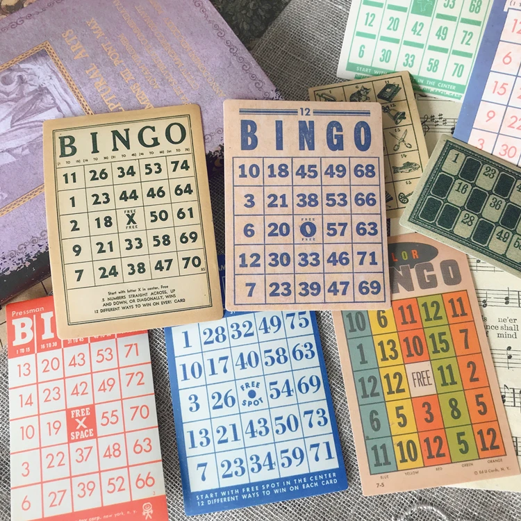15Pcs/Pack Vintage European BIngo Card Sticker DIY Craft Scrapbooking Album Junk Journal Planner Decorative Stickers
