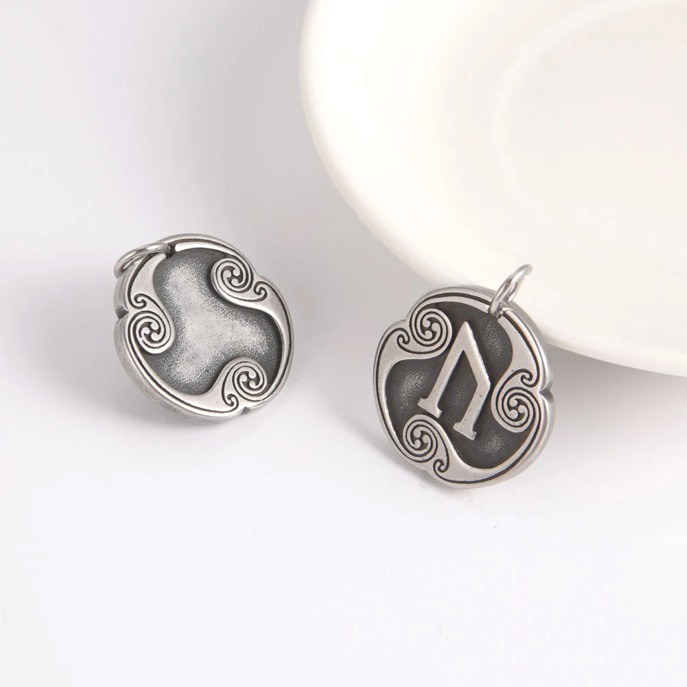 Dropshipping 1pcs Odin Runes Nordic Letter DIY Handmade Charms for Jewelry Stainless Steel Futhark Futhorc Pendants Making Bulk