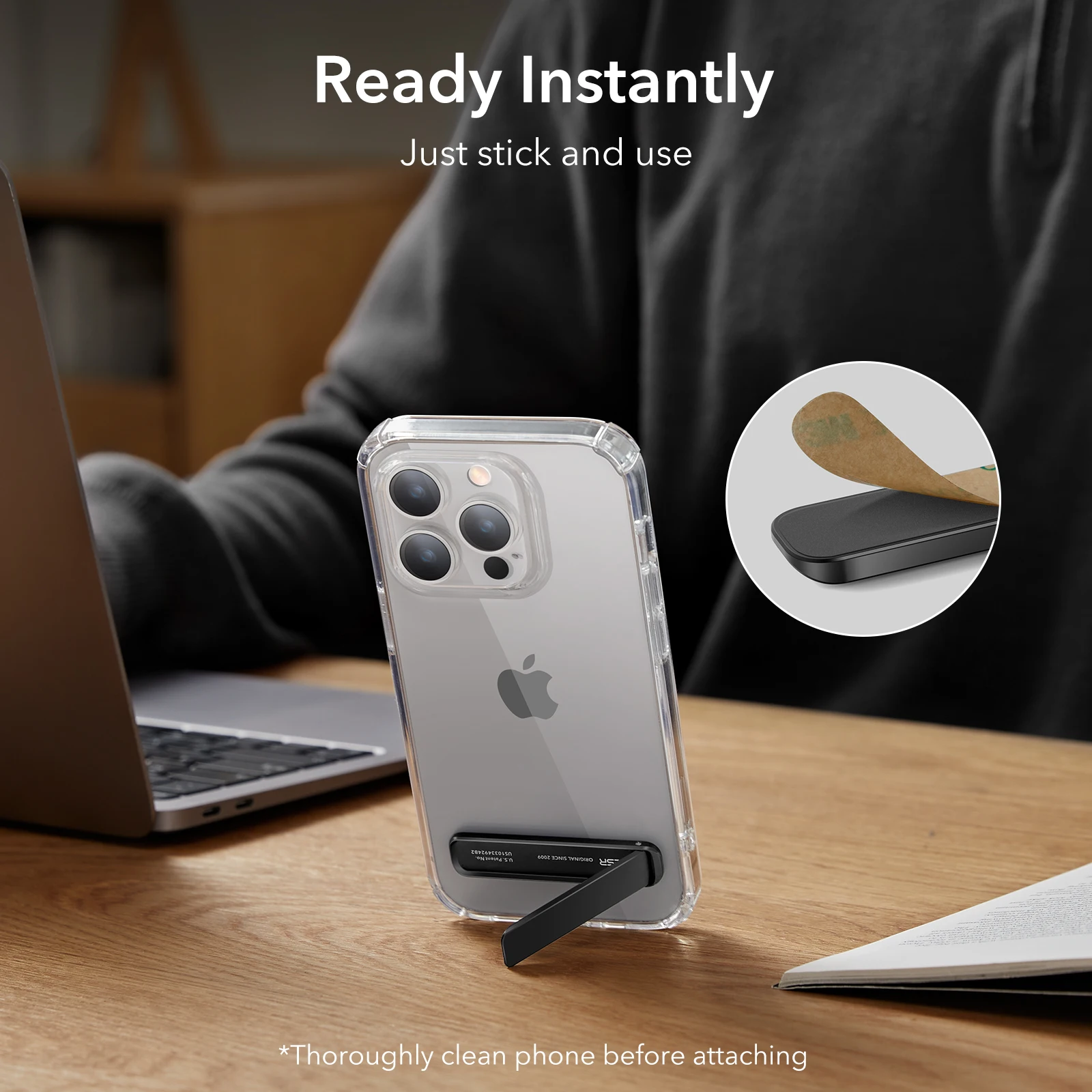 ESR for iPhone 15 14 Pro Max Phone Stand for iPhone 13 12 11 XR Phone Kickstand for Samsung Xiaomi Pixel Metal Smartphone Stand