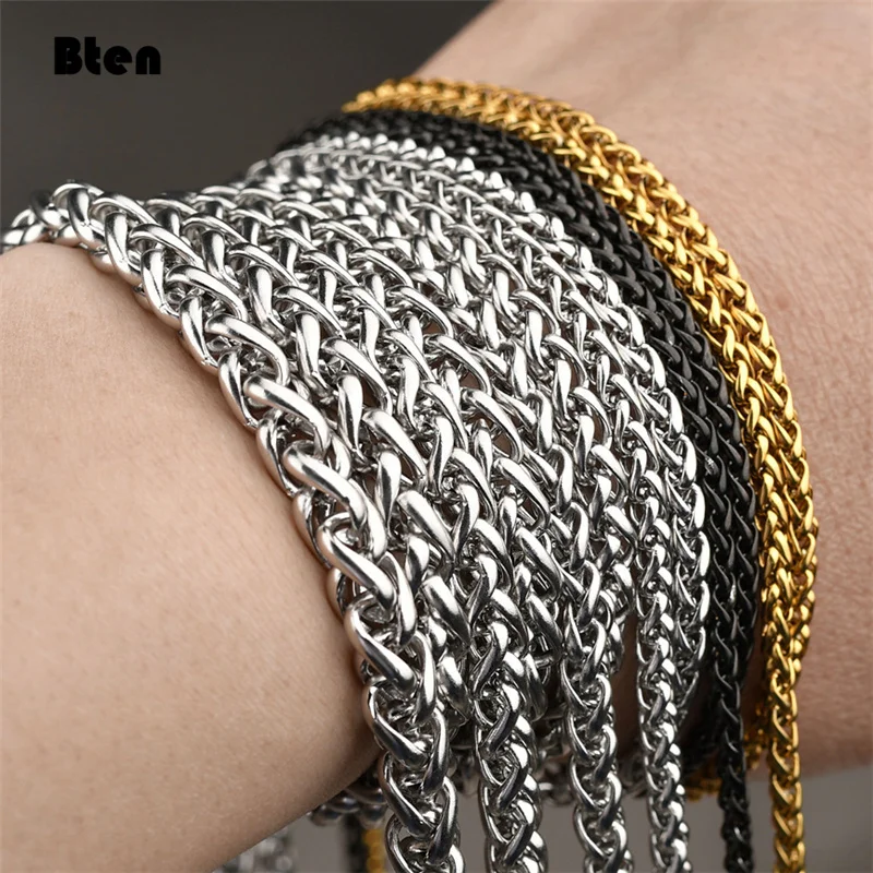 BTEN Never Fade Stainless Steel Men Necklace Chain High Quality Link Chain Necklaces Wholesale