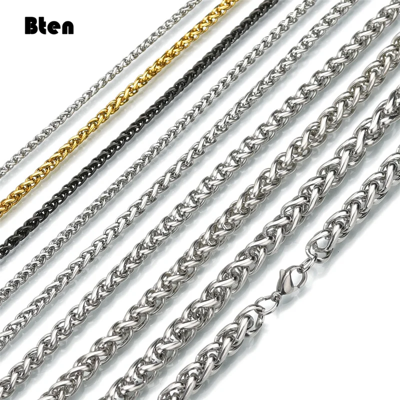 BTEN Never Fade Stainless Steel Men Necklace Chain High Quality Link Chain Necklaces Wholesale