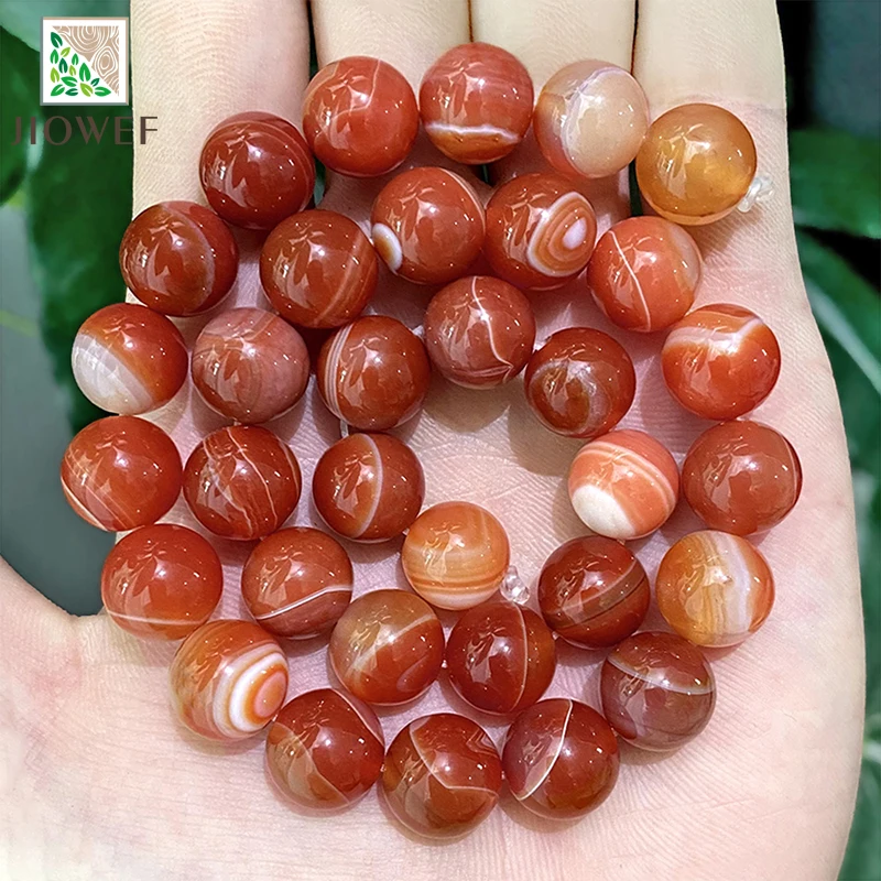 Red Banded Lace Agates Round Beads Diy Charms Bracelet Necklace Natural Stone for Jewelry Making 15" Strand 4/6/8/10/12/14mm