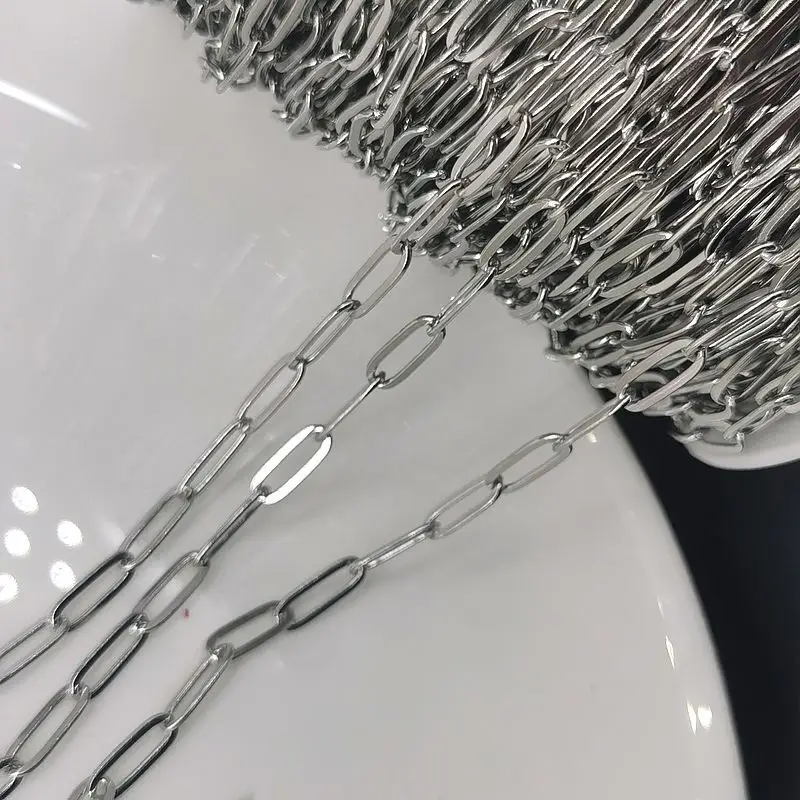 2meter Stainless Steel Necklace Chain for Diy Jewelry Making Rolo Cable Link Bulk Chains Handmade Neckalce Bracelet Accessories