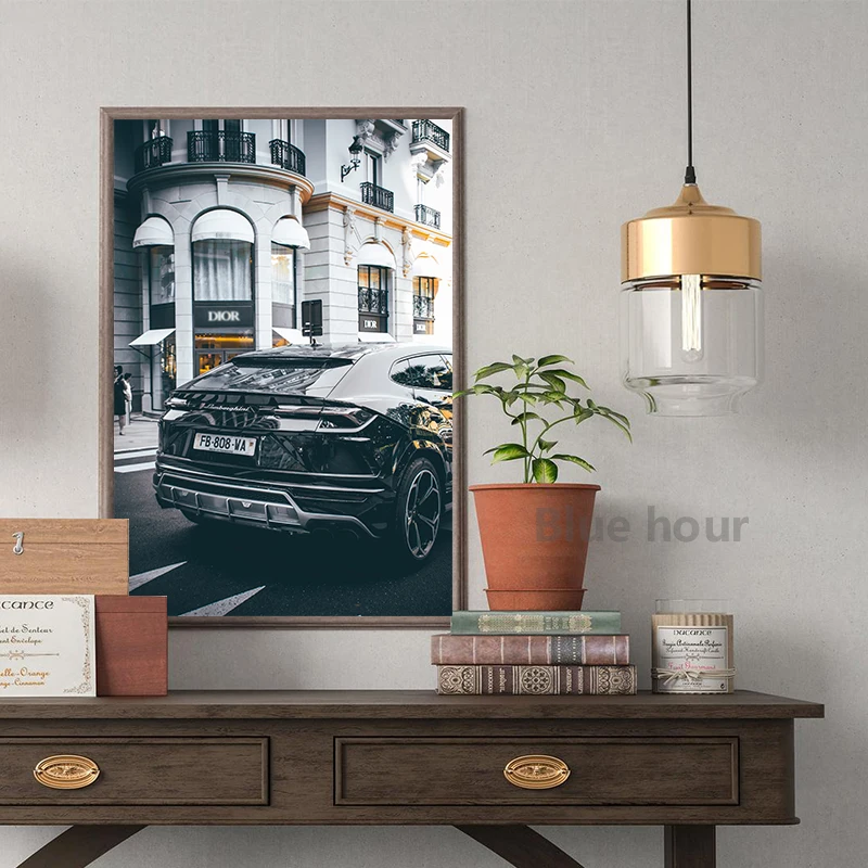 European Street Canvas Painting Fashion Black White Vintage Photo Posters and Prints Wall Pictures for Living Room Home Decor