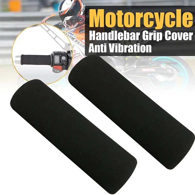 Motorcycle Handle Cover Slip On Foam Anti Vibration Soft Comfort Handlebar Grip Cover Bike Parts Grips Cover Motor Supplies 2PCS