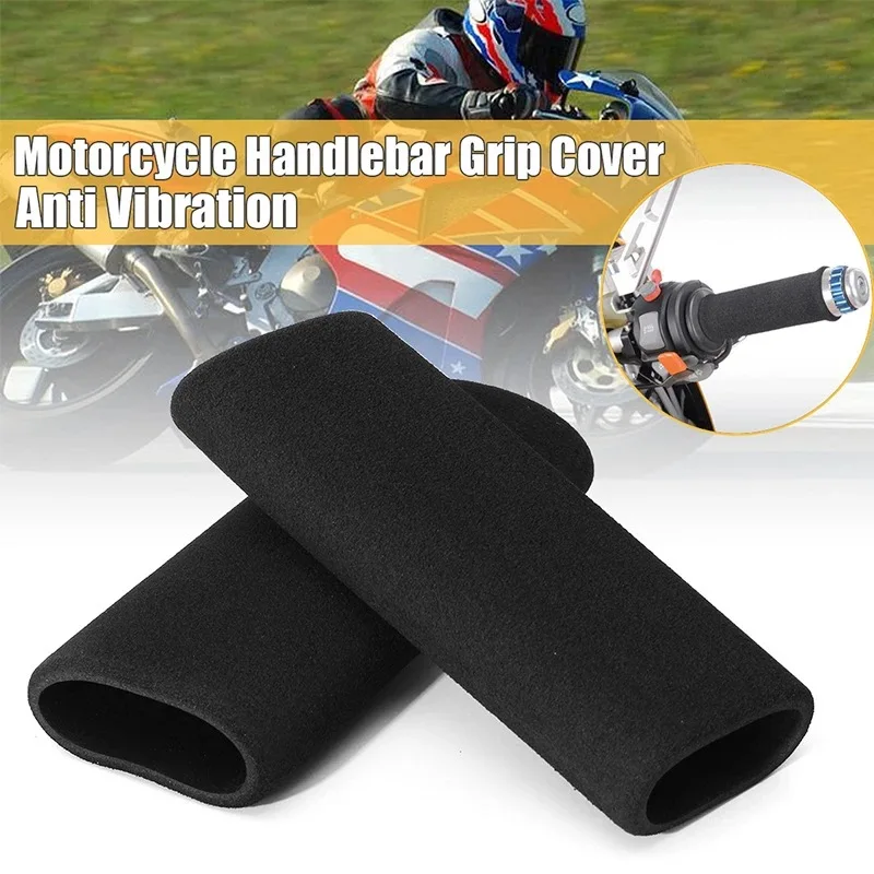 Motorcycle Handle Cover Slip On Foam Anti Vibration Soft Comfort Handlebar Grip Cover Bike Parts Grips Cover Motor Supplies 2PCS