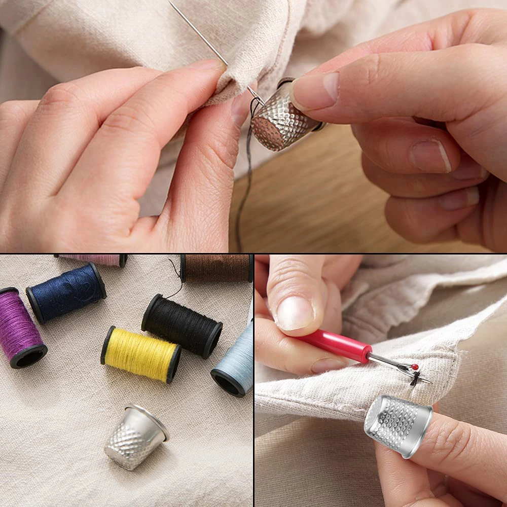 10/30Pcs Metal Sewing Thimble Finger Shield for DIY Crafts Sewing Thimble Protector Cap Hand Stitching Embroidery Finger Thimble