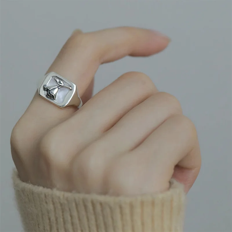 VENTFILLE 925 Sterling Silver Ring for Women Girl Gift Flower Bow Love Combination Ins Niche Jewelry Dropship Wholesale
