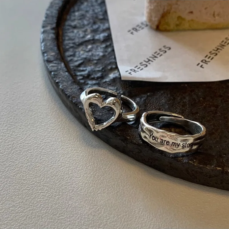 VENTFILLE 925 Sterling Silver Ring for Women Girl Gift Flower Bow Love Combination Ins Niche Jewelry Dropship Wholesale