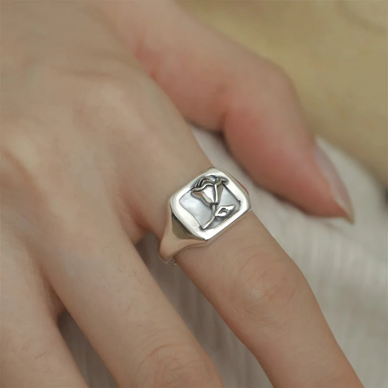 VENTFILLE 925 Sterling Silver Ring for Women Girl Gift Flower Bow Love Combination Ins Niche Jewelry Dropship Wholesale