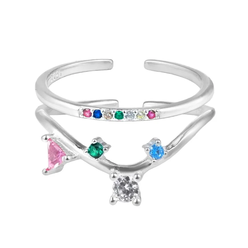 VENTFILLE 925 Sterling Silver Ring for Women Girl Gift Flower Bow Love Combination Ins Niche Jewelry Dropship Wholesale