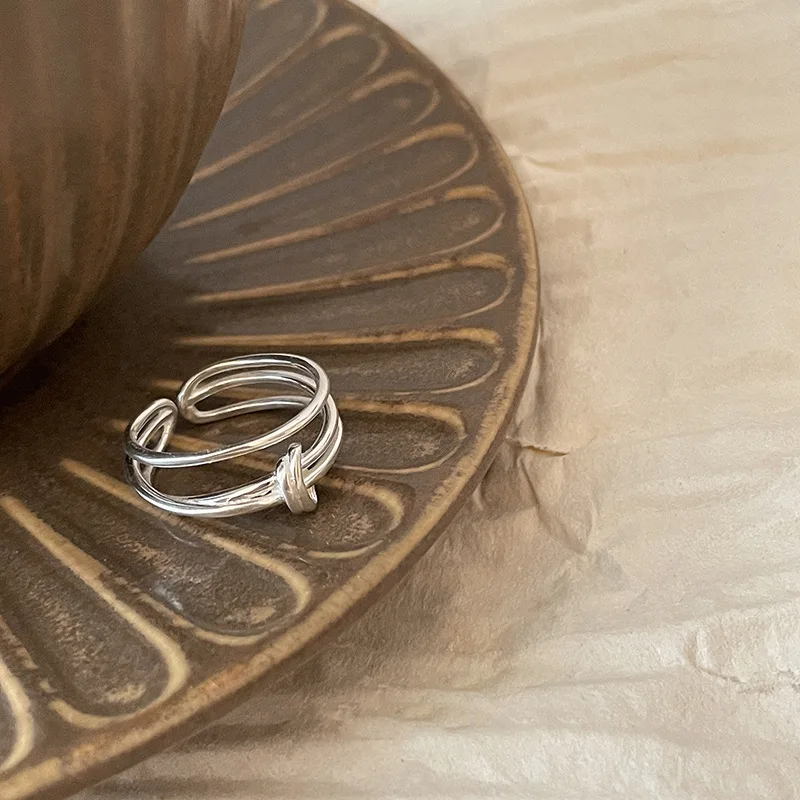 VENTFILLE 925 Sterling Silver Ring for Women Girl Gift Flower Bow Love Combination Ins Niche Jewelry Dropship Wholesale