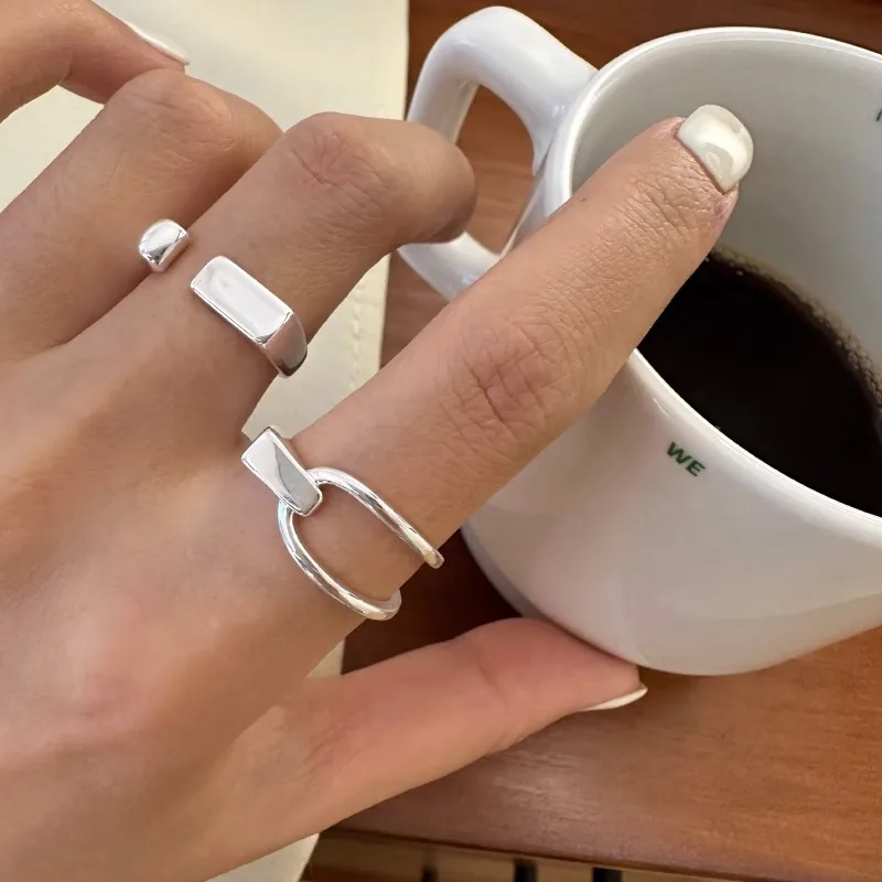 VENTFILLE 925 Sterling Silver Ring for Women Girl Gift Flower Bow Love Combination Ins Niche Jewelry Dropship Wholesale