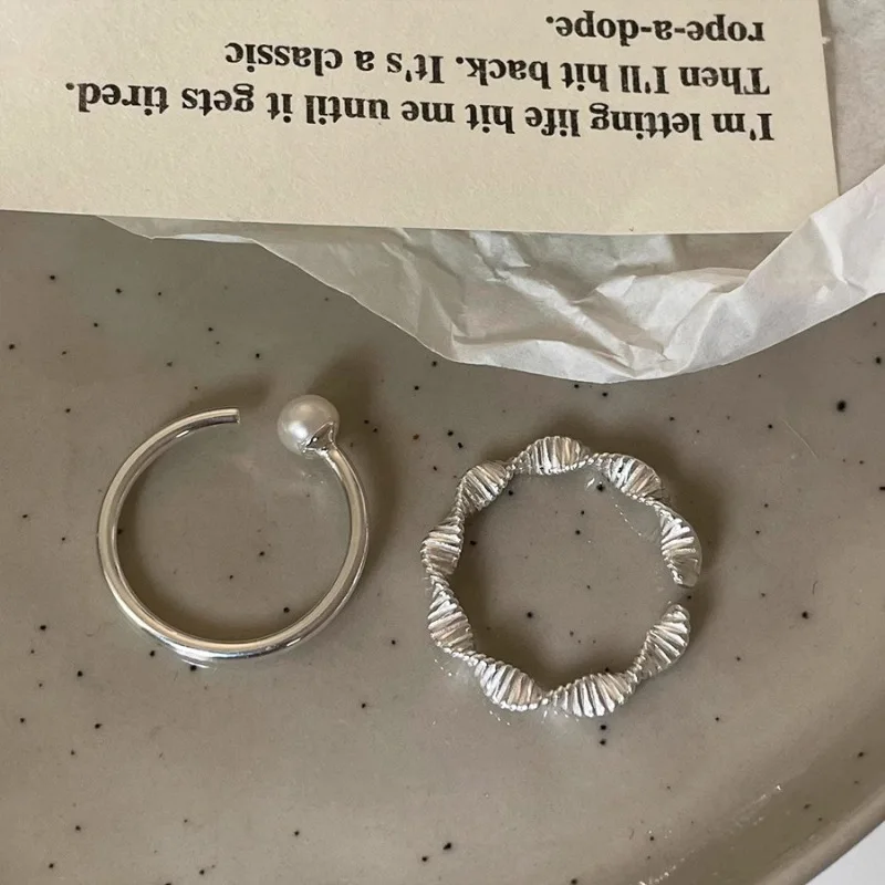 VENTFILLE 925 Sterling Silver Ring for Women Girl Gift Flower Bow Love Combination Ins Niche Jewelry Dropship Wholesale