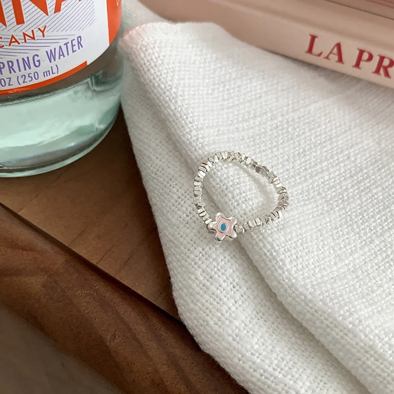 VENTFILLE 925 Sterling Silver Ring for Women Girl Gift Flower Bow Love Combination Ins Niche Jewelry Dropship Wholesale