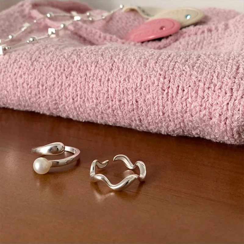 VENTFILLE 925 Sterling Silver Ring for Women Girl Gift Flower Bow Love Combination Ins Niche Jewelry Dropship Wholesale