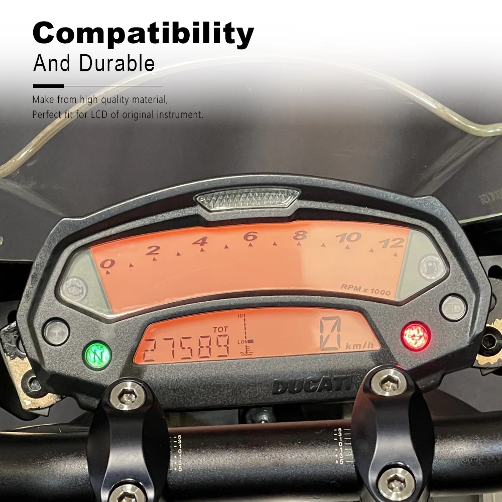 LCD Display Ultra Thin for Ducati Monster 696 796 1100 795 Accessories Speedometer Motorcycle HD Screen Instrument Guages