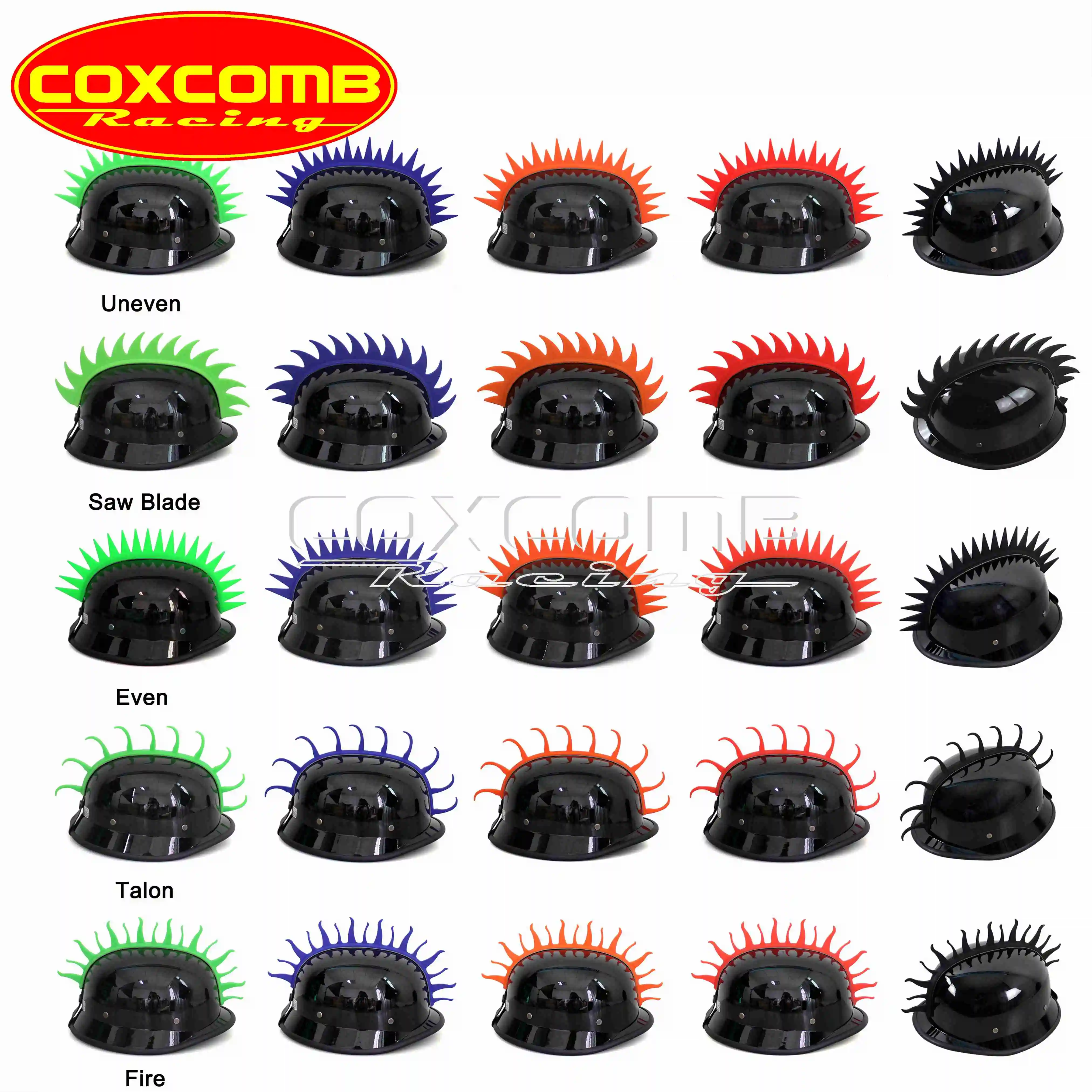 Black Rubber Helmet Mohawk Warhawk Saw Blade Helmet Decoration Sticker Hawk Talon / Even / Uneven / Fire Hawk Custom Punk Spike
