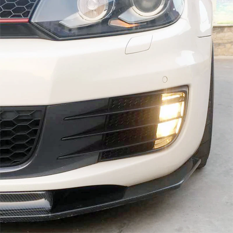 For VW Volkswagen Golf 6 MK6 VI GTI R R20 ABS Fog Lamps Shade Car Front Fog Light Hoods Eyebrow Eye Wind Knife Cover Trim