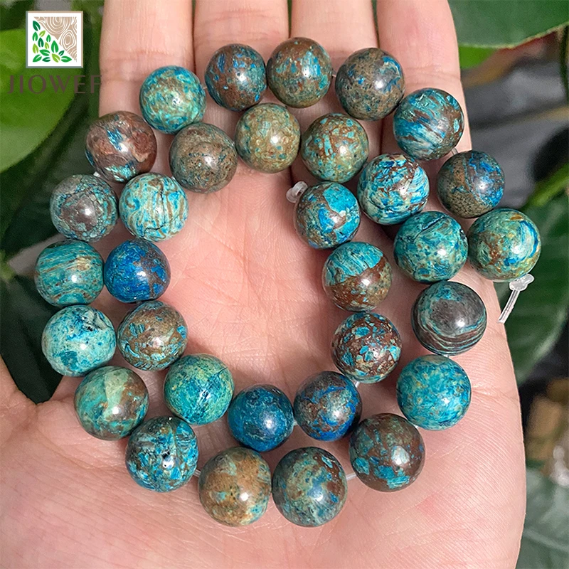 4/6/8/10/12mm Natural Stone Slab Blue Ocean Jaspers Loose Spacer Beads DIY Charms Bracelet Accessories for Jewelry Making 15''