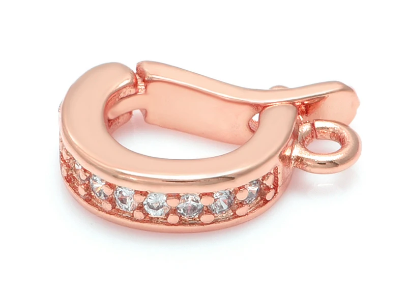 18K Gold Accessories Buckles for Jewelry Bracelet Cubic Zircon Clasps Hooks DIY Woman Jewelry Findings Making