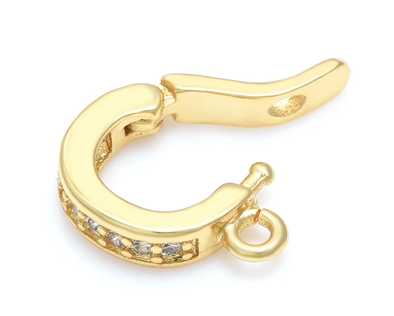 18K Gold Accessories Buckles for Jewelry Bracelet Cubic Zircon Clasps Hooks DIY Woman Jewelry Findings Making