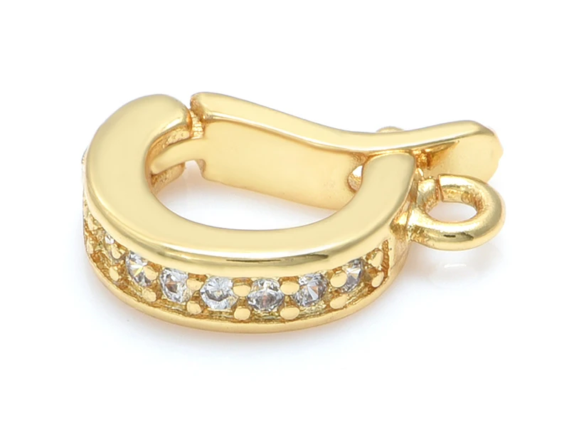 18K Gold Accessories Buckles for Jewelry Bracelet Cubic Zircon Clasps Hooks DIY Woman Jewelry Findings Making