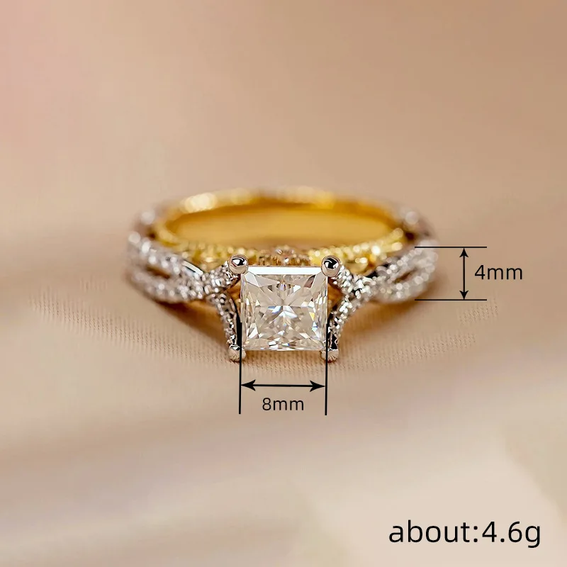 Vintage Diamond 18K White Gold Ring Gemstone Wedding Ring for Women Pure Topaz Bague Anel Jewelry Anillos De Bizuteria Gemstone