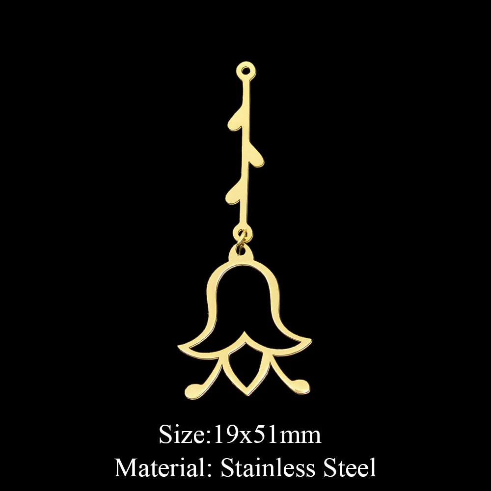 10pcs 316 Stainless Steel Sunflower Lotus Charm Pendants for DIY Jewelry Making Flower Tassel Charms Wholesale Necklaces Accesso