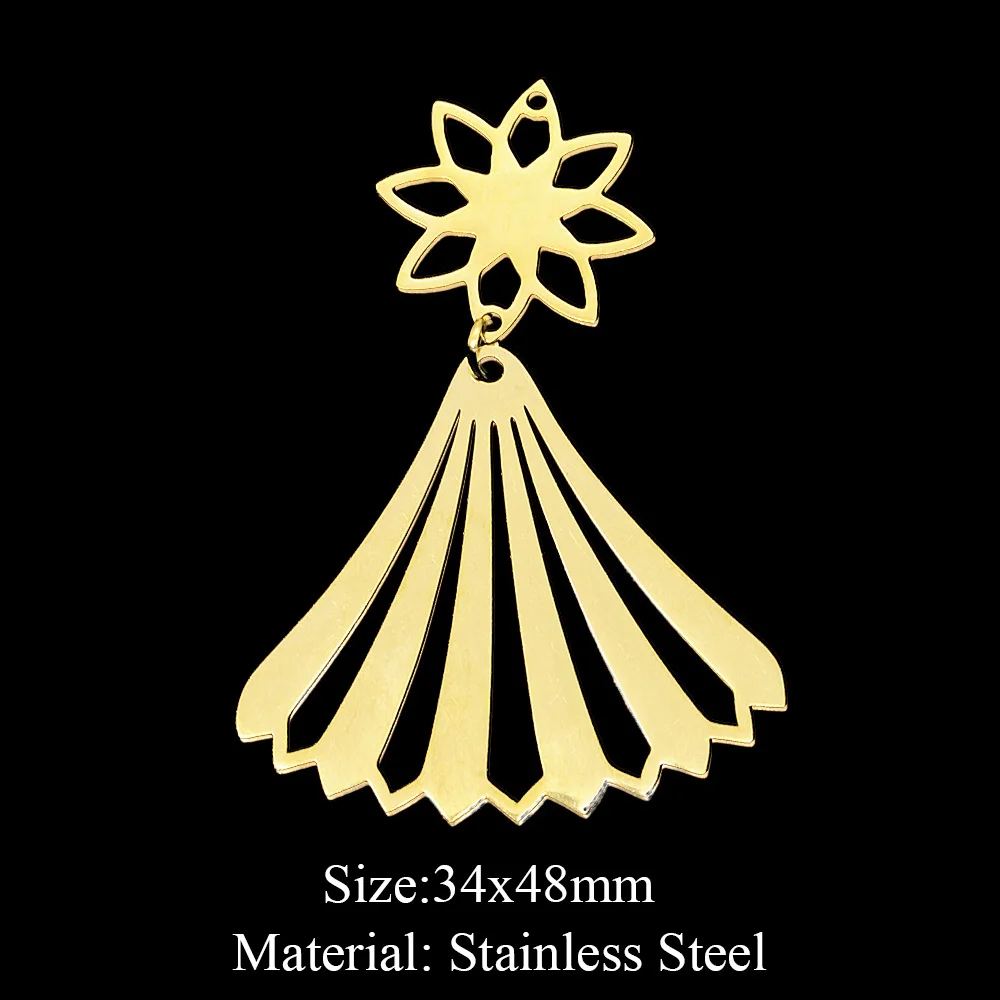 10pcs 316 Stainless Steel Sunflower Lotus Charm Pendants for DIY Jewelry Making Flower Tassel Charms Wholesale Necklaces Accesso
