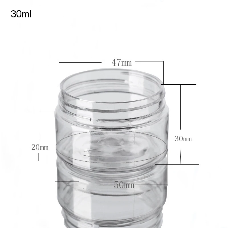 20Pcs 30/50/60/80/120/150ml Storage Jars With Lids Aluminum Round Canister Empty Plastic Cosmetic Jars Food Travel Bottle Pot
