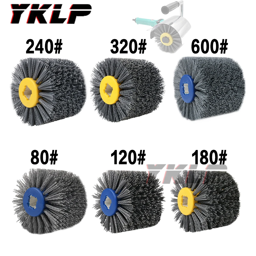 1 pcs 120*100*20mm Nylon Abrasive Wire Drum Polishing Wheel Electric Brush for Woodworking Metalworking Grit 80/120/180/240/320