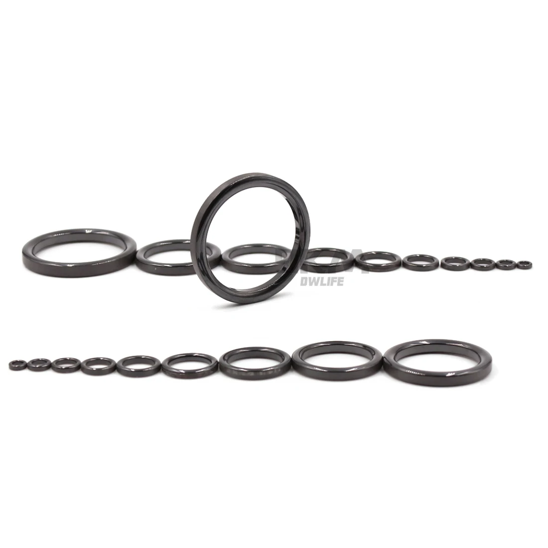 Fishing Rod Guides Ring 10Pcs~100Pcs Wear Resistant Ceramic Guide Ring Rod Repair Replacement Kit Alconite Ring Black 6mm~47.3mm