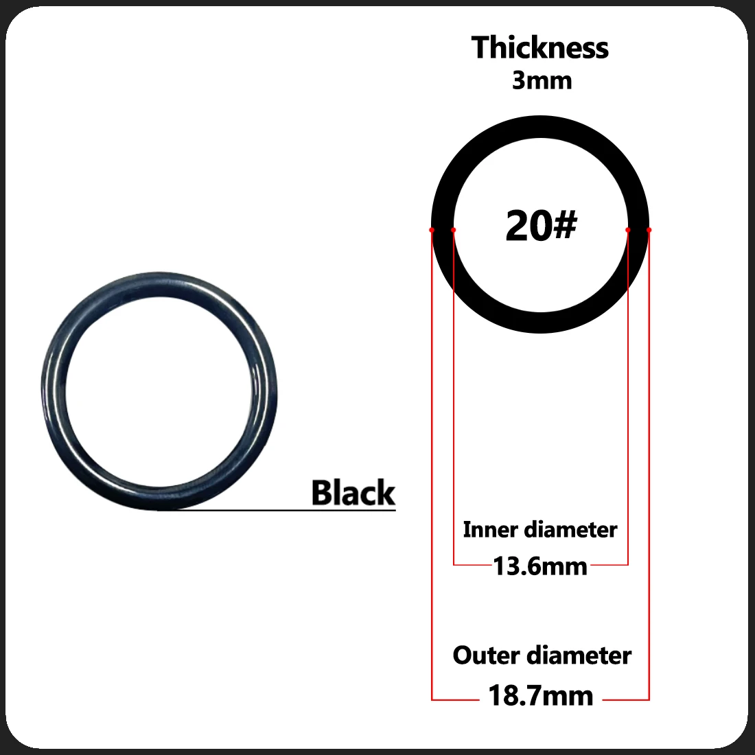 Fishing Rod Guides Ring 10Pcs~100Pcs Wear Resistant Ceramic Guide Ring Rod Repair Replacement Kit Alconite Ring Black 6mm~47.3mm