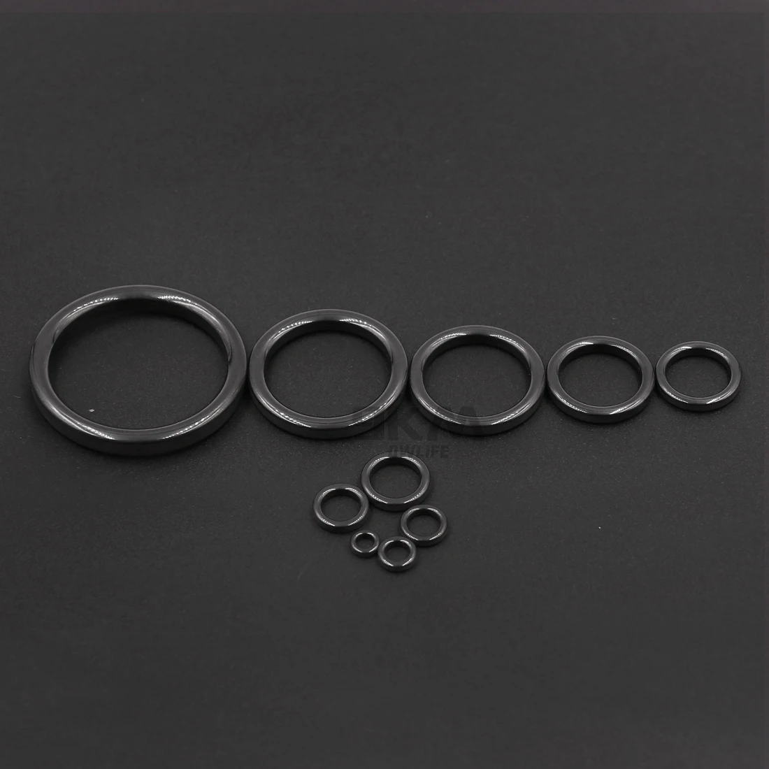 Fishing Rod Guides Ring 10Pcs~100Pcs Wear Resistant Ceramic Guide Ring Rod Repair Replacement Kit Alconite Ring Black 6mm~47.3mm